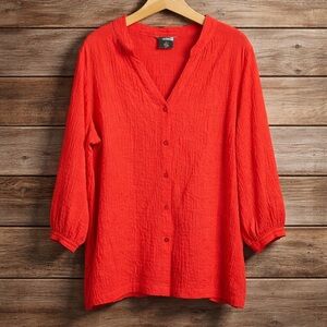 White stag XL 16/18 Rayon Polyester Spandex Button Down Blouse